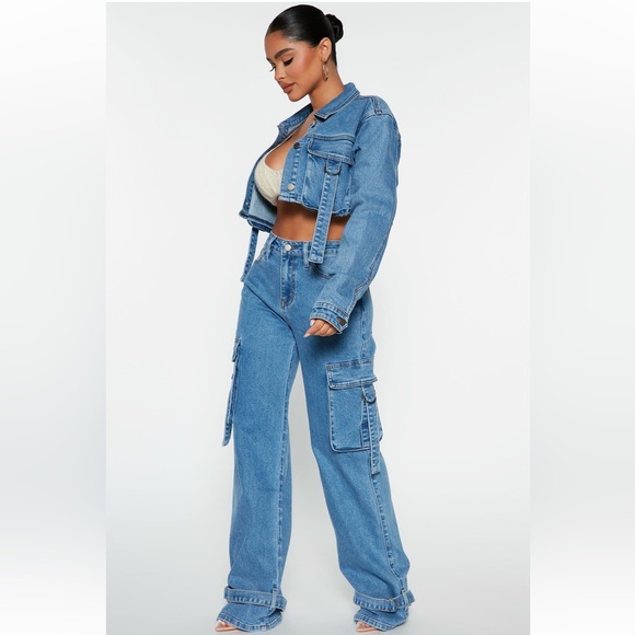 Denim cargo oversized jeans - Picture 7 of 8